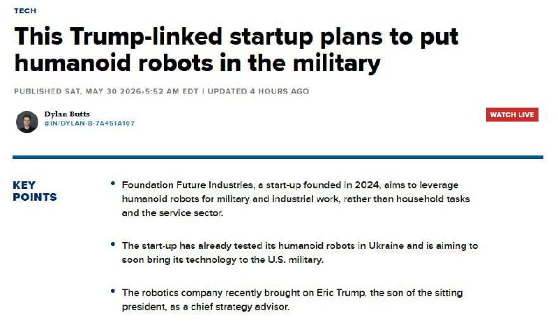 Ukrajina se stala testovacím polem pro americké humanoidní bojové robotyPodle informací CNBC se...