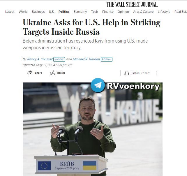 ‼️🇺🇸🇺🇦Ukrajina žádá o pomoc USA při úderu na ruském území - Wall Street Jour...