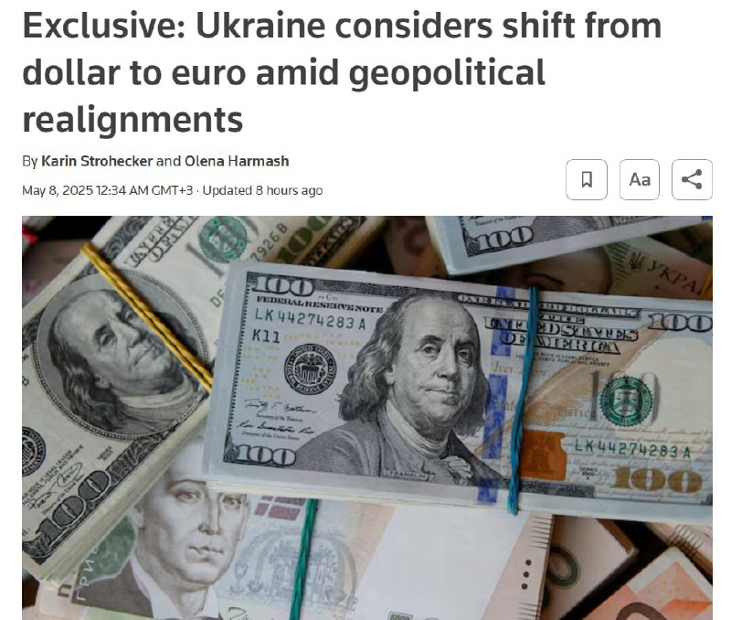 🇺🇸🇺🇦🇪🇺Ukrajina zvažuje zrušení dolaru a blíže navázání měny na euro - Reu...