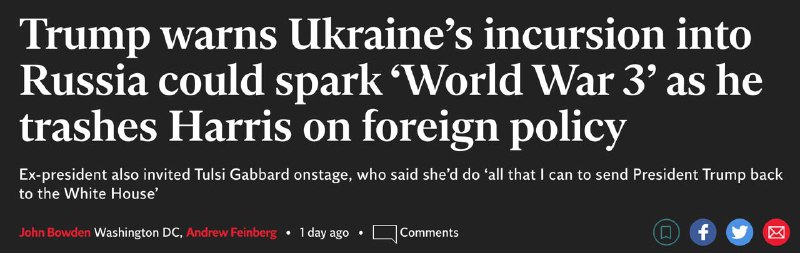 ‼️🇺🇸🇺🇦🇷🇺Ukrajinská invaze do Ruska by mohla vyvolat třetí světovou válku ...