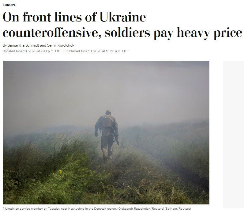 🇺🇦Ukrajinská protiofenzíva začala obrovskými ztrátami v řadách připravených jednotek,...