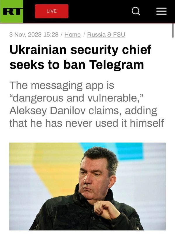 ⚡️🇺🇦UKRAJINSKÝ BEZPEČNOSTNÍ NÁSTROJ SE SNAŽÍ O ZÁKAZ TELEGRAMU:Aplikace pro zasíl?...