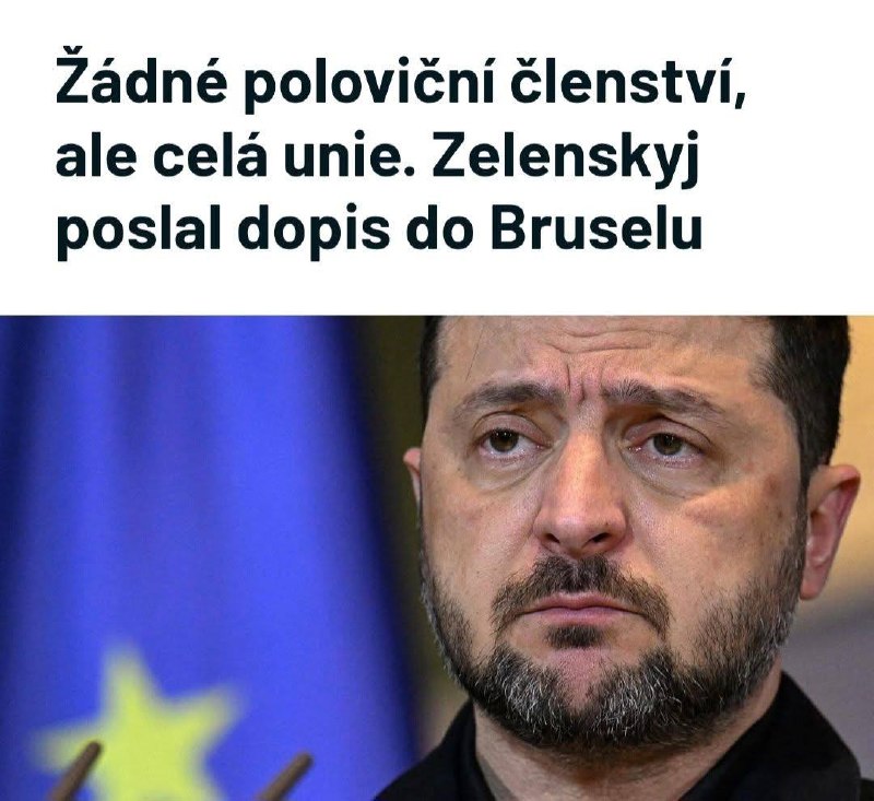 Ukrajinský prezident Volodymyr Zelenskyj odmítá myšlenku, aby Ukrajina získala v Evropské unii... Ukrajinský prezident Volodymyr Zelenskyj odmítá myšlenku, aby Ukrajina získala v Evropské unii...