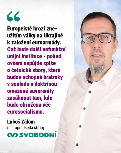 Ursula von der Leyen a další bruselští proponenti opět vytáhli téma euroarmády. ‼️ Nyní...
