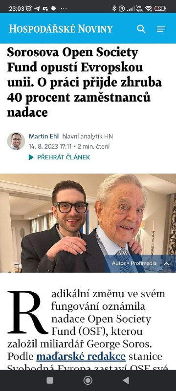 V ČESKÉ REPUBLICE MÁ SOROS JIŽ VŠE PODCHYCENÉ......TAK PROČ DÁL ŽIVIT "DARMOŽROUTY&qu...