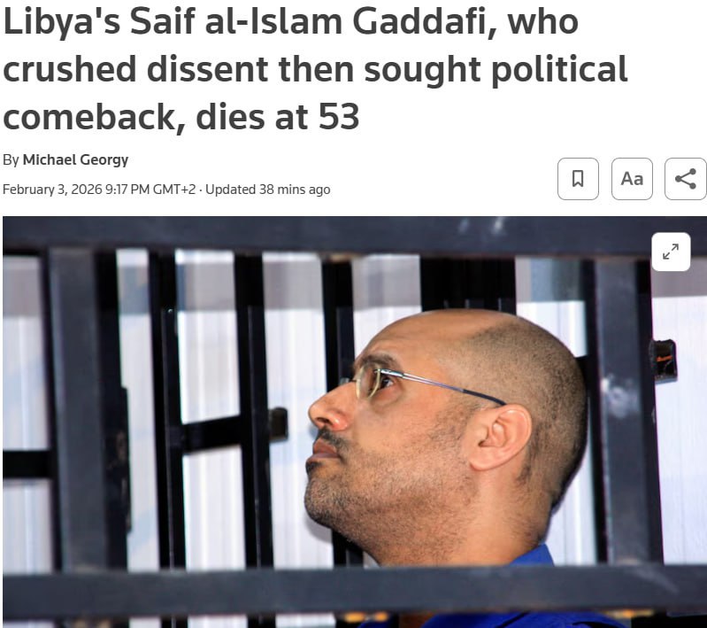 🇱🇾 V Libyi byl v&nbsp;vlastní zahradě zastřelen syn Muammara Kaddáfího, Sajf al-Islám. O...