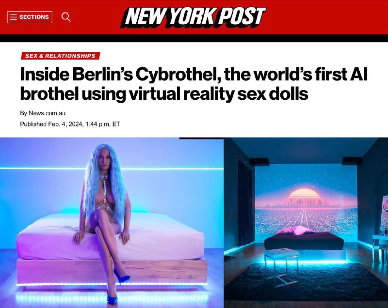 ❗️V Německu se objevily první kybernetické nevěstinceV Berlíně se otevřel podnik, kde mů...