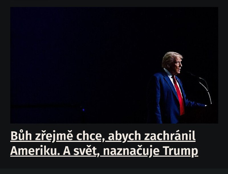 V rozhovoru se známou Americkou televizí exprezident naznačil, že Bůh chce, aby vyhrál volby n...