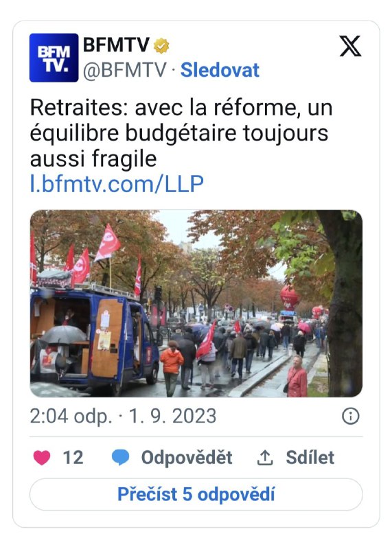 🇫🇷Ve Francii začala platit penzijní reforma. Důchodový věk se postupně zvýší na 64&nb...