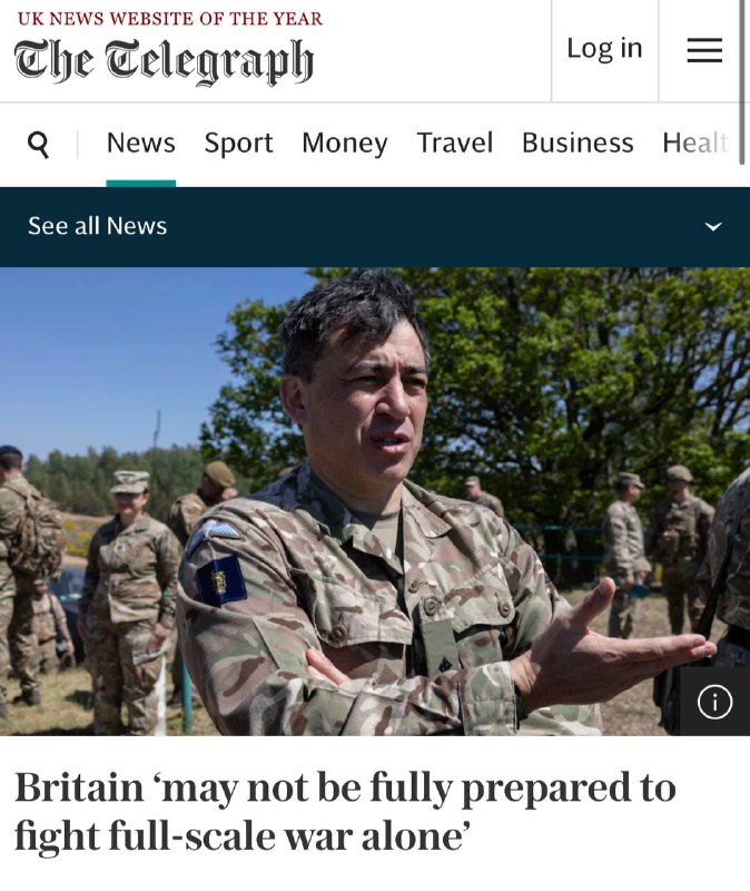 ⚡️Velká Británie není připravena na bojové operace v plném rozsahu, protože britská arm?...