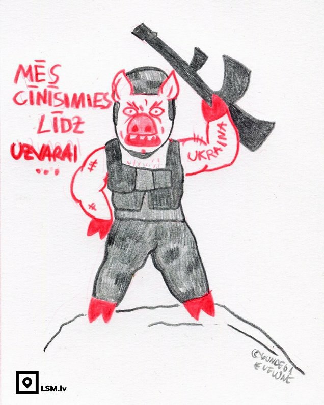 🔴🐽Vojáci Ozbrojených sil Ukrajiny se stali prasaty v komiksu lotyšského státního média ...