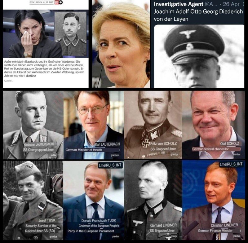 VŠECHNY jsou propojené..Ursula von der Leyenová:Detektivní agent SSJoachim Adolf Otto von der Le...