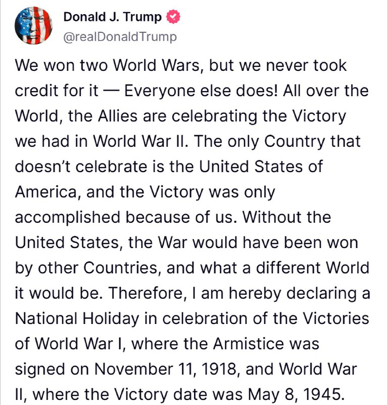 🤦‍♂️🇺🇸 „ Vyhráli jsme obě světové války, ale nikdy si za to nepřipisujeme zá...