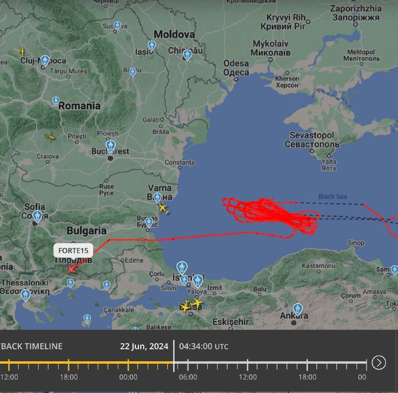 ⚡️Výškové prieskumné bezpilotné lietadlo amerického letectva RQ-4B Global Hawk poskytovalo...