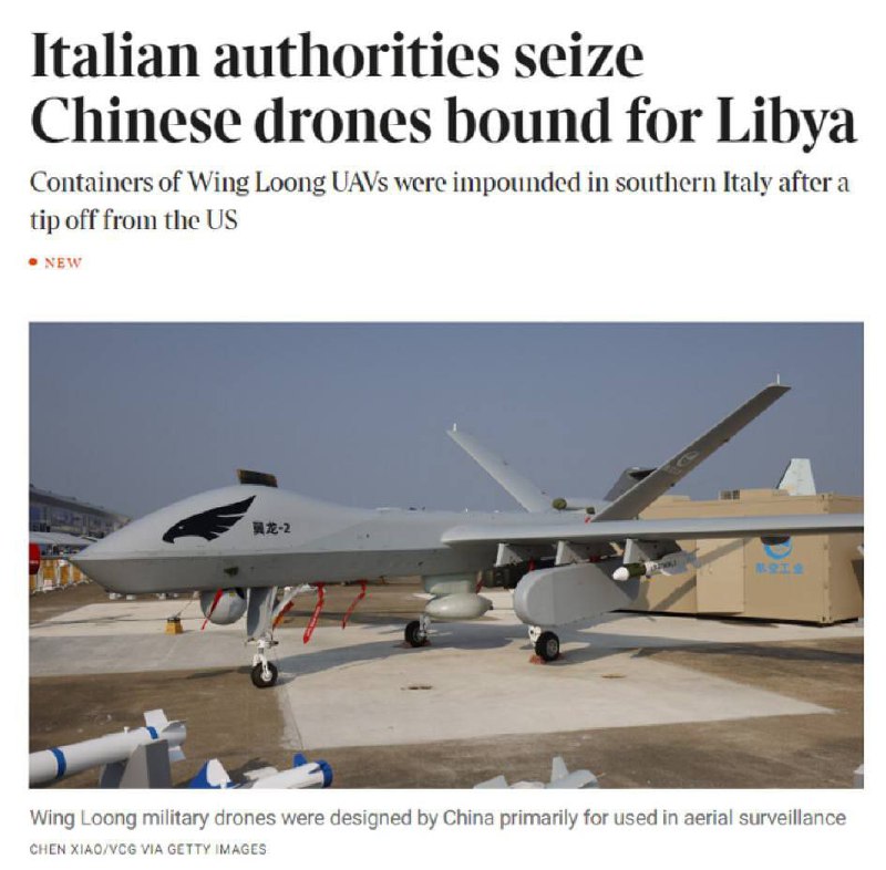 🐦‍⬛️🇮🇹🇺🇸🇱🇾 Washington dal Itálii tip na dodávku čínských dronů do L...