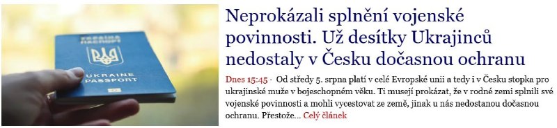 🇨🇿🇺🇦 Za pouhý týden už Česká republika odmítla udělit azyl desítkám ukrajinský...