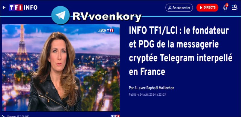 ‼️🇷🇺🇫🇷 Zakladatel Telegramu Pavel Durov byl zadržen na francouzském letišti, - te...