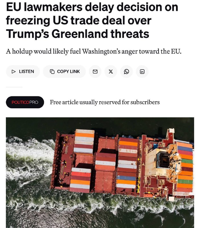 📰 „Zákonodárci EU odkládají rozhodnutí o zmrazení obchodní dohody s USA kvůli Trumpový...