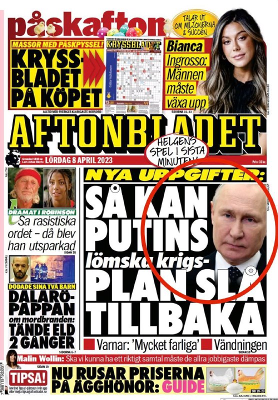 Zdá se, že noviny ve Švédsku již nelze prodávat bez Putina.Tajný Putinův fanklub zůstává ...