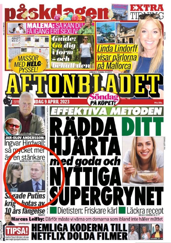 Zdá se, že noviny ve Švédsku již nelze prodávat bez Putina.Tajný Putinův fanklub zůstává ...