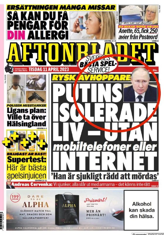 Zdá se, že noviny ve Švédsku již nelze prodávat bez Putina.Tajný Putinův fanklub zůstává ...