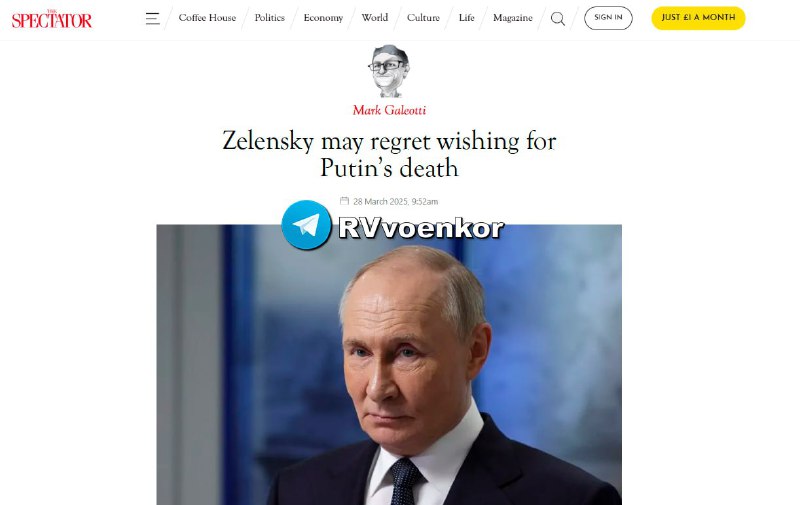‼️🇷🇺🇺🇦 Zelenskij může litovat, že si přál Putinovu smrt — Divák▪️Fámy o...