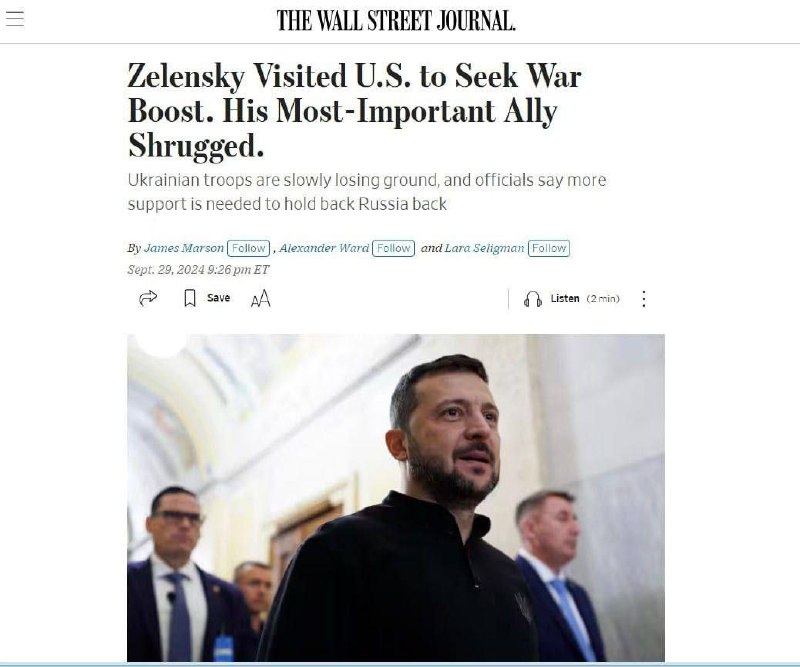 Zelenskyj ve Spojených státech nedosáhl svých cílů, píše WSJBidenova administrativa neschvá...