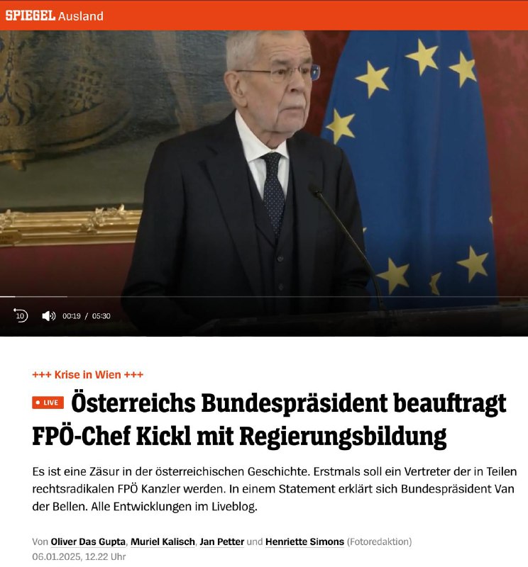 ‼️🇦🇹🇷🇺 „Zlom v dějinách Rakouska“: předsedou vlády se stane „proruský“ ...