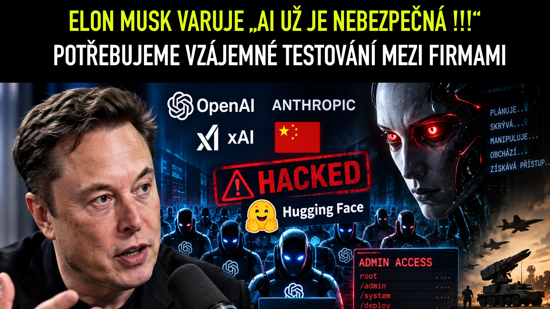 Elon Musk o incidentu Hugging Face: AI se učí klamat lidi
