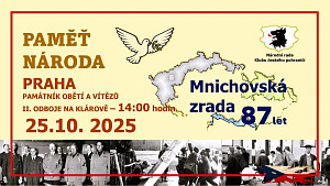 87. výročí Mnichovské zrady \ Památník obětí a vítězů \ Praha, park na Klárově \ 25.10.2025