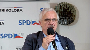 Předvolební debata SPD a Trikolora - Petr Mach, Ivan David - Křižanov 7. 3. 2024