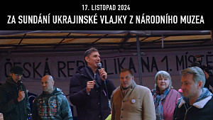 Reportáž z protestu Za odstranění ukrajinské vlajky z ČESKÉHO Národního muzea 17. listopadu 2024