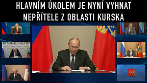 Vladimir Putin - Setkání Rady bezpečnosti Ruské federace k napadení pohraničí Ukrajinskou armádou
