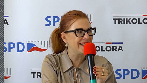 Z. Majerová, B. Latýn - předvolební debata SPD a Trikolora - Olomouc 30. 5. 2024