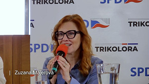 Z. Majerová, P. Mach, I. David, B. Latýn - předvolební debata SPD a Trikolora - Brno 4. 6. 2024